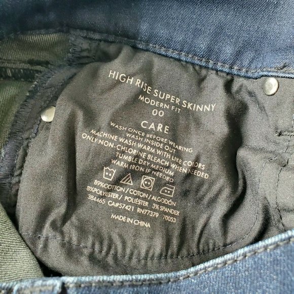 Ann Taylor High Rise Super Skinny Modern Fit Dark - Picture 3 of 9